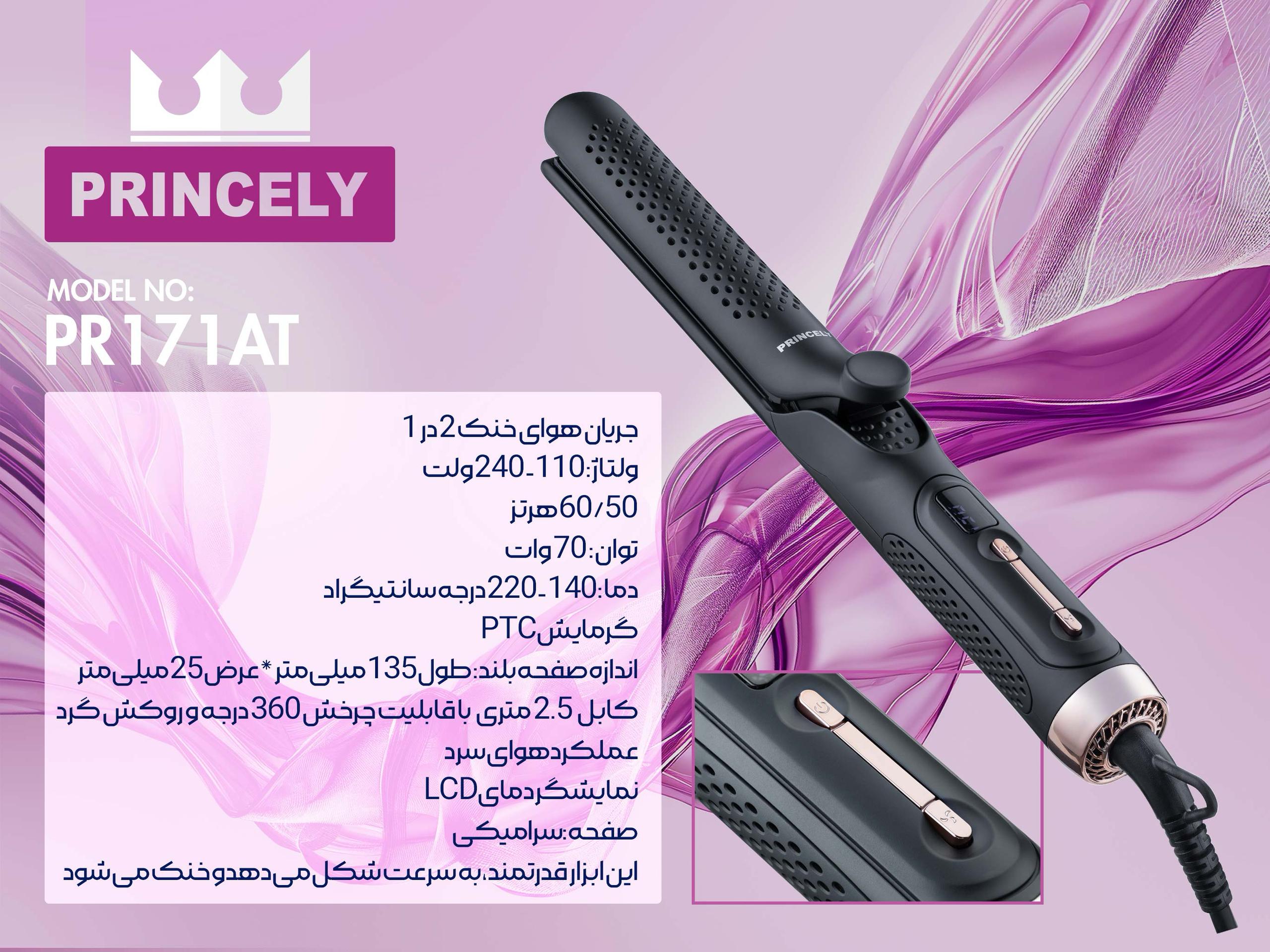 PR171 اتو مو حرفه ای 2 کاره دارای دمنده